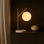 Madison Marble Lamp with Frosted Glass Globe – Elegant Table Lamp