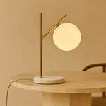 Madison Marble Lamp with Frosted Glass Globe – Elegant Table Lamp