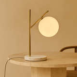 Madison Marble Lamp with Frosted Glass Globe – Elegant Table Lamp