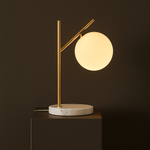 Madison Marble Lamp with Frosted Glass Globe – Elegant Table Lamp