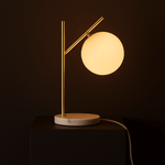Madison Marble Lamp with Frosted Glass Globe – Elegant Table Lamp