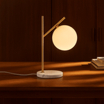 Madison Marble Lamp with Frosted Glass Globe – Elegant Table Lamp