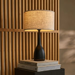 Jacob Black Lamp with Beige Shade – Elegant & Warm Lighting Tavellio