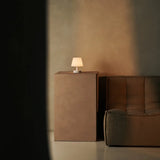 Teddy White Wooden Rechargeable Table Lamp – Dimmable, USB-C, 100-Hour Battery - Tavellio