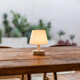 Teddy White Wooden Rechargeable Table Lamp – Dimmable, USB-C, 80-Hour Battery Tavellio