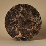 Noma Emperador Dark marble tray showing polished brown stone with natural veining
