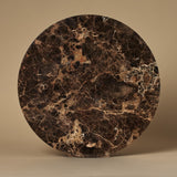 Noma Emperador Dark marble tray showing polished brown stone with natural veining