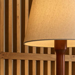Nova Chestnut Brown Lamp with Wooden Base | Stylish Living Room & Bedroom Lighting Tavellio