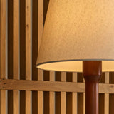 Nova Chestnut Brown Lamp with Wooden Base | Stylish Living Room & Bedroom Lighting Tavellio