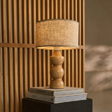 Oliver Wooden Lamp with Beige Shade | Elegant Geometric Design for Your Home Tavellio