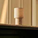 Onoda Beige – Travertino Classico Travertine Rechargeable Table Lamp | Authentic, Interchangeable Lampshade & Linen Blend