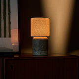 Onoda Large Silver Travertine Rechargeable Table Lamp