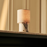 Onoda White – Lilac Marble Rechargeable Table Lamp | Authentic, Interchangeable Lampshade & Linen Blend