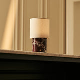 Onoda Red – Rosso Levanto Marble Rechargeable Table Lamp | With Linen Interchangeable Lampshade & Rechargeable Design