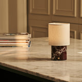 Onoda Red – Rosso Levanto Marble Rechargeable Table Lamp | With Linen Interchangeable Lampshade & Rechargeable Design