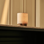 Onoda Small Brown – Emperador Dark Marble Rechargeable Table Lamp | 3 Light Modes, Dimmable & Interchangeable Lampshade