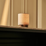 Onoda Small Brown – Emperador Dark Marble Rechargeable Table Lamp | 3 Light Modes, Dimmable & Interchangeable Lampshade