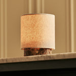 Onoda Small Brown – Emperador Dark Marble Rechargeable Table Lamp | 3 Light Modes, Dimmable & Interchangeable Lampshade