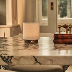 Onoda Small Brown – Emperador Dark Marble Rechargeable Table Lamp | 3 Light Modes, Dimmable & Interchangeable Lampshade