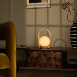 Skye Light Brown Wooden Cordless Lamp | Rechargeable & Dimmable Design Tavellio