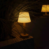 Zoë Light Brown Wooden Rechargeable Table Lamp | Dimmable, USB-C, 80-Hour Battery Tavellio