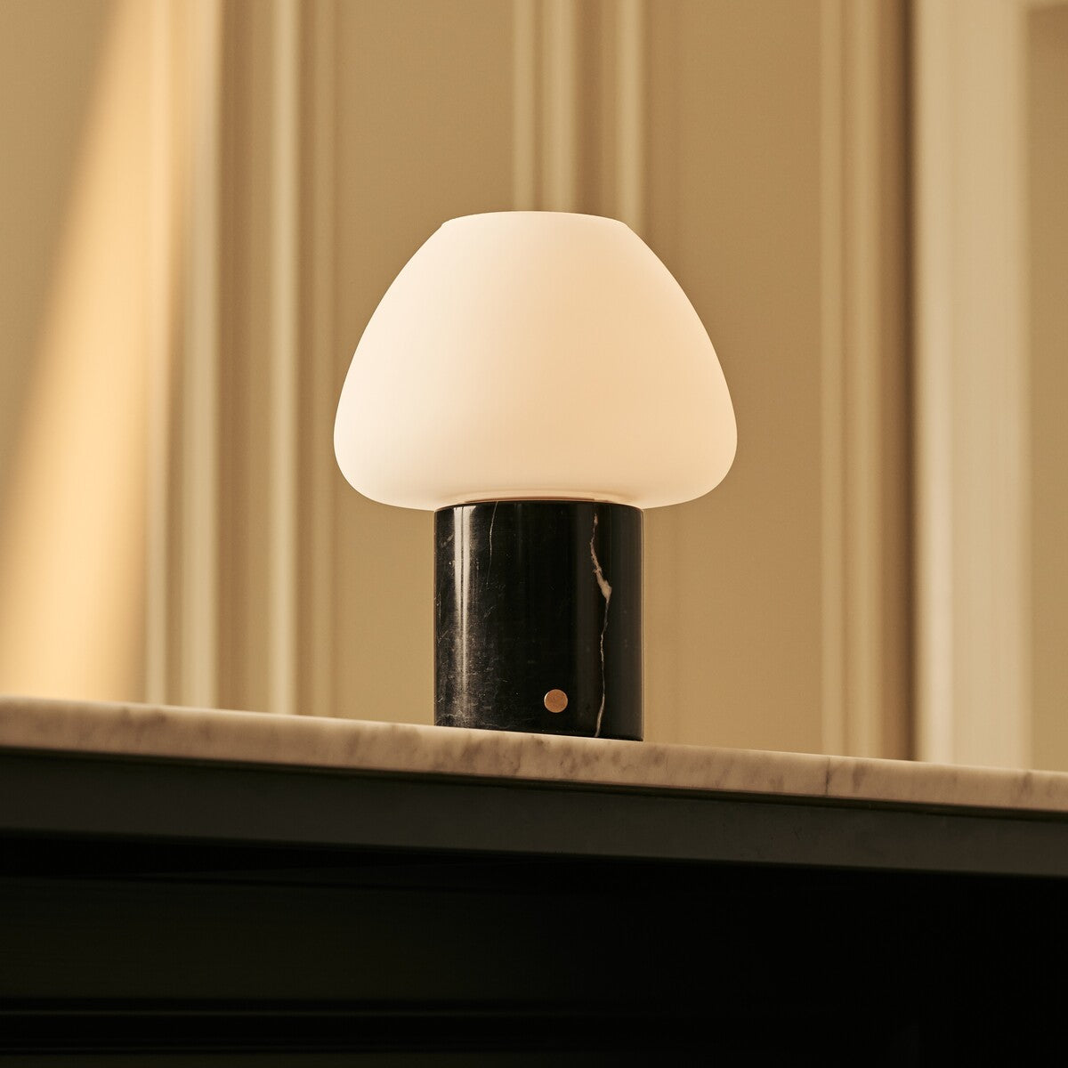 Ostade Black – Nero Marquina Marble Rechargeable Table Lamp | Unique, Dimmable & 3 Light Colors