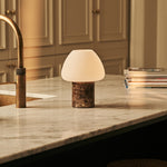 Ostade Brown – Emperador Dark Marble Rechargeable Table Lamp | Unique, Dimmable & 3 Light Colors