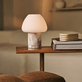 Ostade White – Lilac Marble Rechargeable Table Lamp | Unique, Dimmable & 3 Light Colors