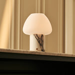 Ostade White – Lilac Marble Rechargeable Table Lamp | Unique, Dimmable & 3 Light Colors