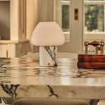 Ostade White – Lilac Marble Rechargeable Table Lamp | Unique, Dimmable & 3 Light Colors