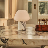 Ostade White – Lilac Marble Rechargeable Table Lamp | Unique, Dimmable & 3 Light Colors