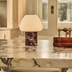 Ostade Red – Rosso Levanto Marble Rechargeable Table Lamp | Unique, Dimmable & 3 Light Colors