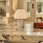 Ostade White – Bianco Statuarietto Marble Rechargeable Table Lamp | Unique, Dimmable & 3 Light Colors