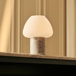 Ostade White – Bianco Statuarietto Marble Rechargeable Table Lamp | Unique, Dimmable & 3 Light Colors