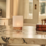 Pien Light Brown Wooden Table Lamp | Rechargeable, Dimmable & Up to 100 Hours of Battery Life