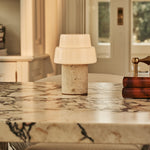 Pissarro Beige – Travertino Classico Travertine Rechargeable Table Lamp | Versatile, Dimmable & 3 Light Modes