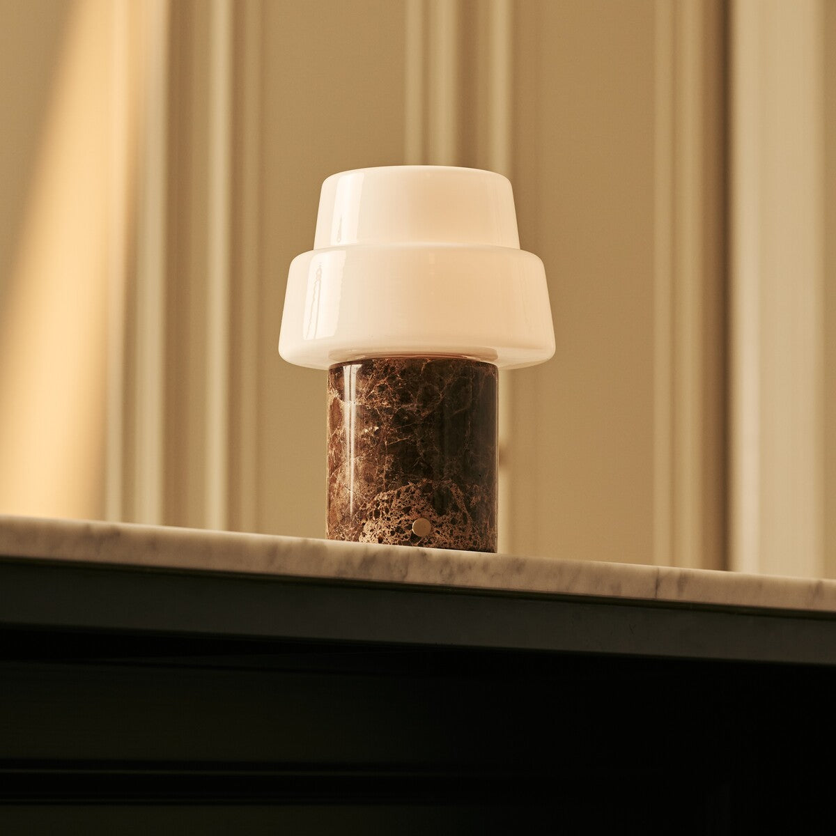 Pissarro Brown – Emperador Dark Marble Rechargeable Table Lamp | Versatile, Dimmable & 3 Light Modes