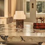 Pissarro Brown – Emperador Dark Marble Rechargeable Table Lamp | Versatile, Dimmable & 3 Light Modes