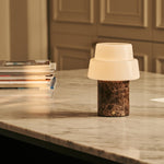 Pissarro Brown – Emperador Dark Marble Rechargeable Table Lamp | Versatile, Dimmable & 3 Light Modes