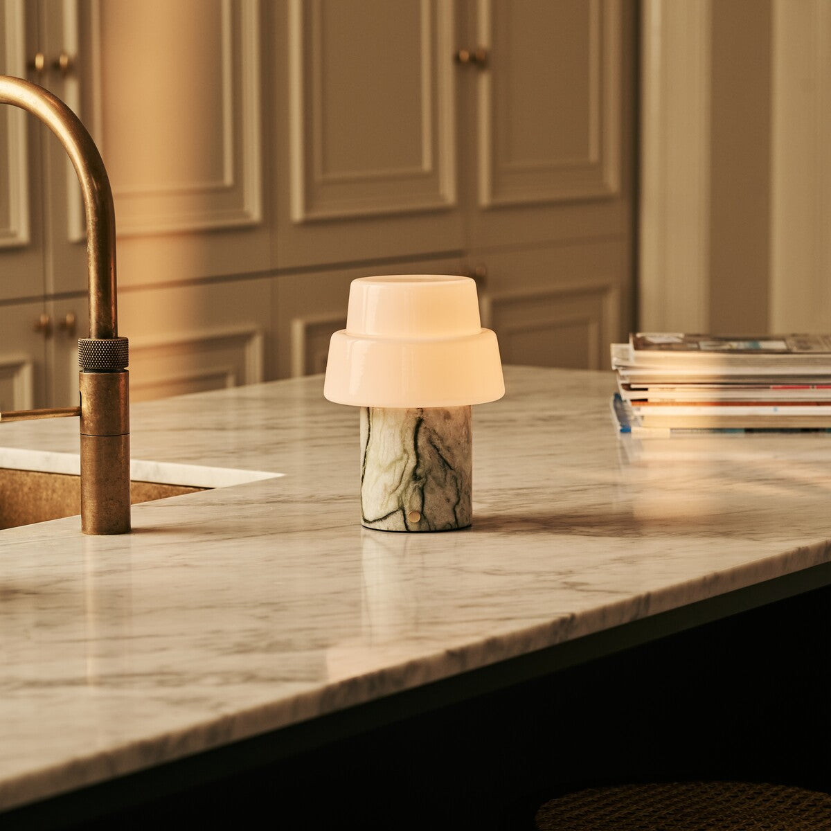Pissarro Green – Ice Green Marble Rechargeable Table Lamp | Versatile, Dimmable & 3 Light Modes