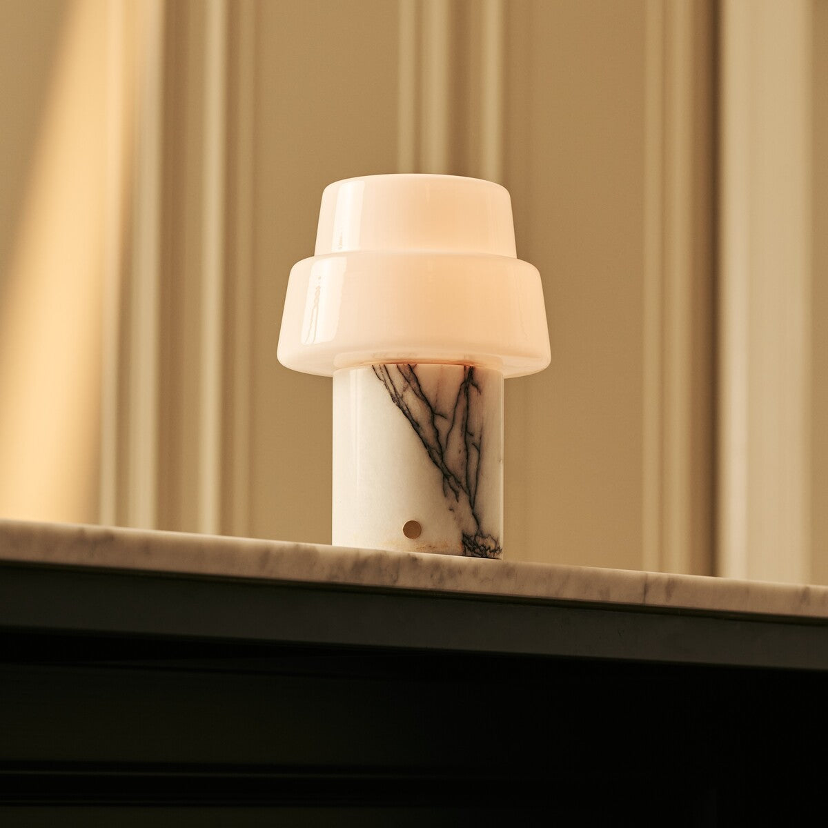 Pissarro White – Lilac Marble Rechargeable Table Lamp | Versatile, Dimmable & 3 Light Modes