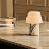 Pissarro White – Lilac Marble Rechargeable Table Lamp | Versatile, Dimmable & 3 Light Modes