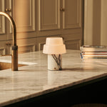 Pissarro White – Lilac Marble Rechargeable Table Lamp | Versatile, Dimmable & 3 Light Modes