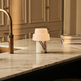 Pissarro White – Lilac Marble Rechargeable Table Lamp | Versatile, Dimmable & 3 Light Modes
