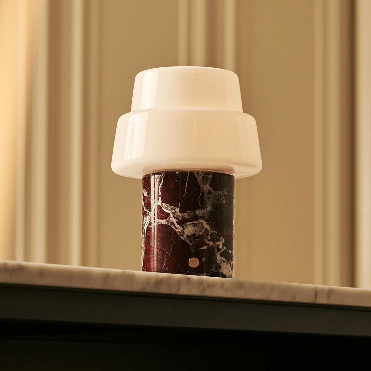 Pissarro Red – Rosso Levanto Marble Rechargeable Table Lamp | Versatile, Dimmable & 3 Light Modes