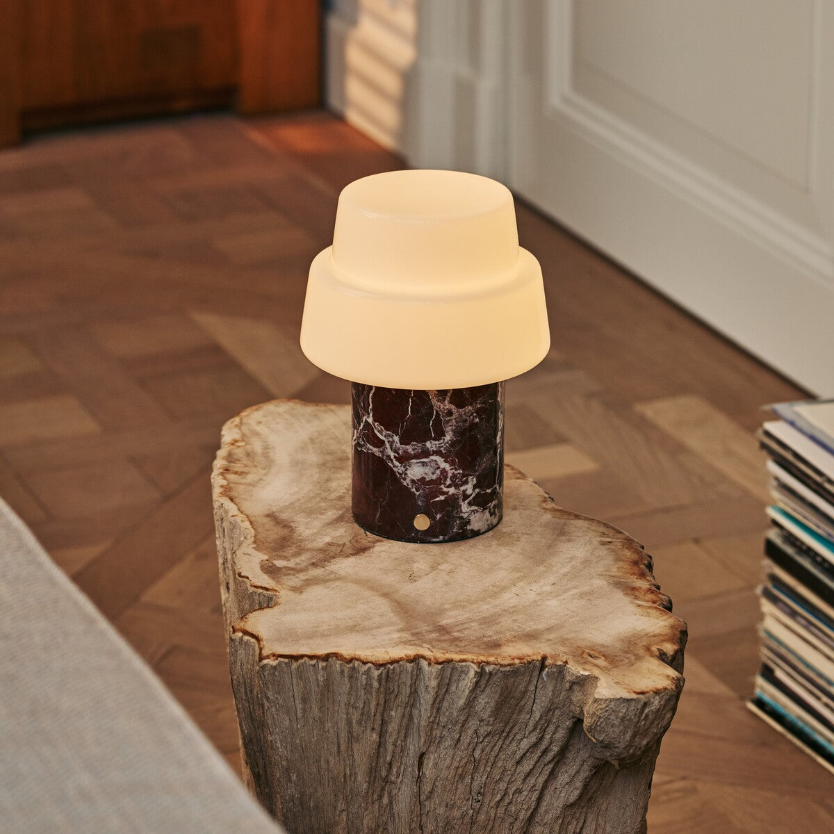 Pissarro Red – Rosso Levanto Marble Rechargeable Table Lamp | Versatile, Dimmable & 3 Light Modes
