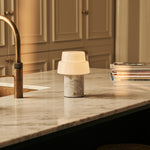 Pissarro White – Bianco Statuarietto Marble Rechargeable Table Lamp | Versatile, Dimmable & 3 Light Modes