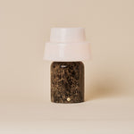 Tafellamp oplaadbaar Pissarro Large Emperador Dark Marble, donkerbruine marmeren voet, opaal glazen kap, studiofoto