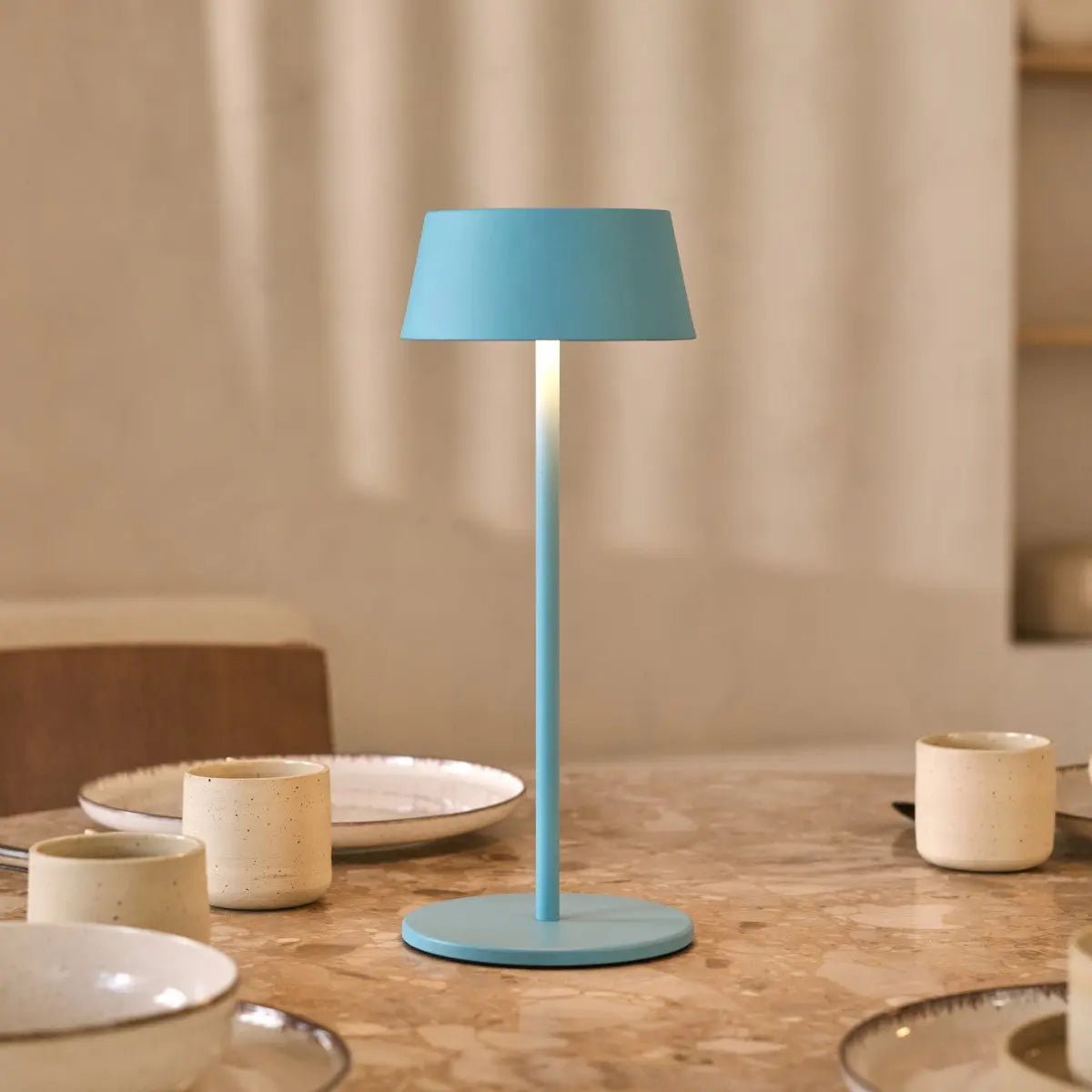 Hugo Amsterdams Blue Rechargeable Iron Table Lamp - Dimmable, Stylish & Cordless Tavellio