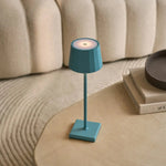 William Amsterdams Blue Rechargeable Iron Table Lamp – Dimmable, 120-Hour Battery, USB-C Tavellio